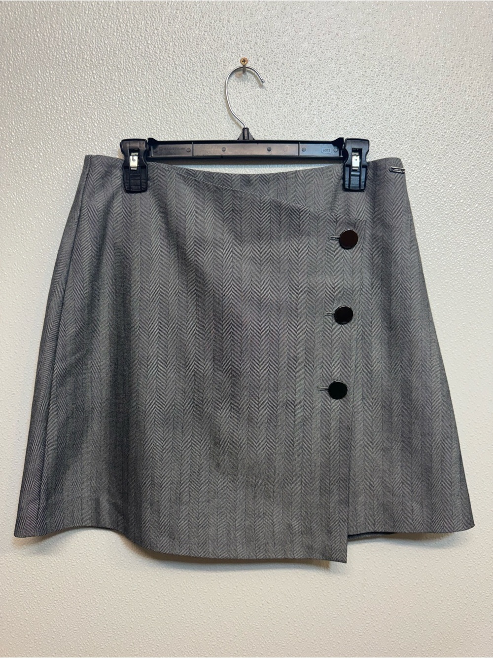 Vintage Armani Exchange Grey A-Line Skirt with Side Button Detail Sz 8